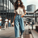 Ideas para lucir pantalones anchos vaqueros de mujer con estilo